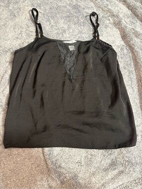 sofia by sofia vergara Black Lace-Trim Satin Cami